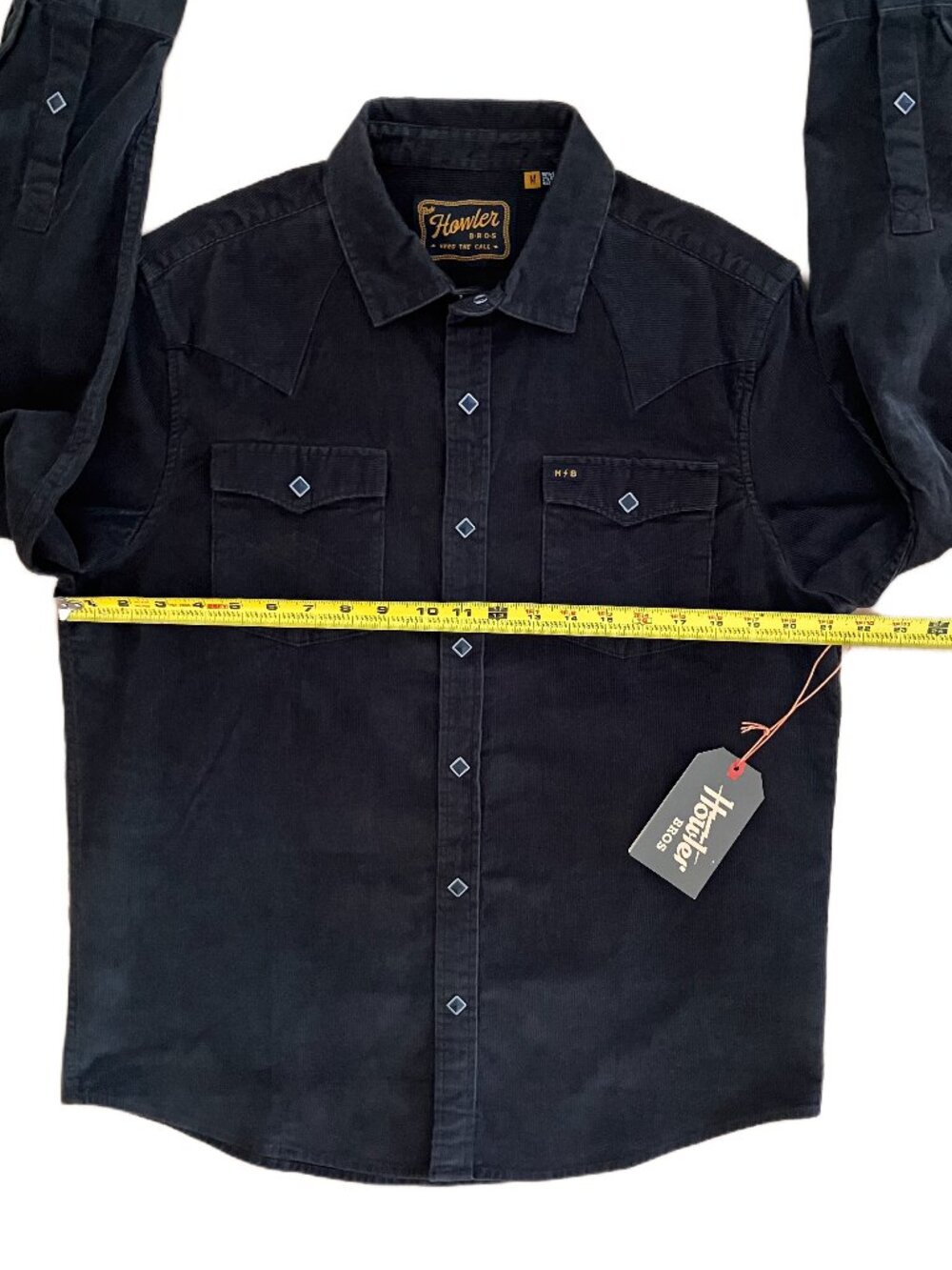 Howler Bros Brothers Banning Corduroy Snapshirt Mens M NWT MSRP129 Antique Black - Picture 10 of 12